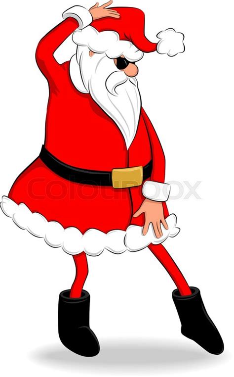 Funny Fat Santa Claus Dancing And Stock Vector Colourbox
