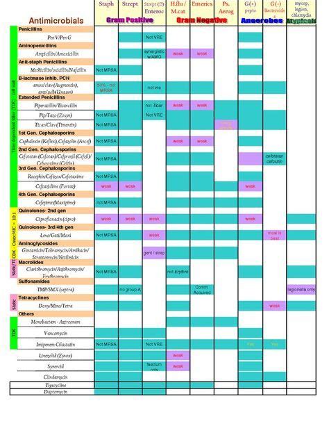 Antibiotic Coverage Chart Gallery Of Chart 2019