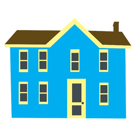 Casa Azul Con Ventanas Amarillas Png Transparente Stickpng