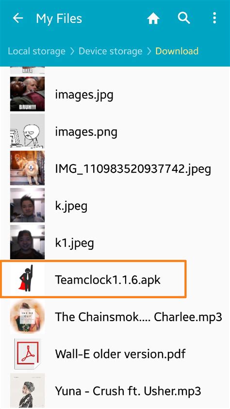 Installing Teamclock Android App Using The Apk File