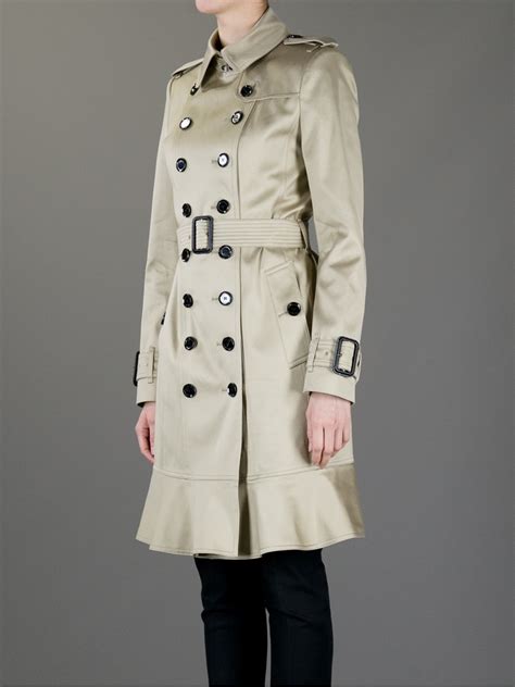 Lyst Burberry Brit Frill Hem Trench Coat In Natural