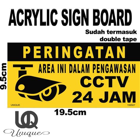 Jual Sign Board Akrilik Cctv 24 Jam Plat Label Acrylic Di Lapak