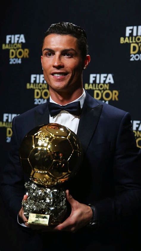 Cristiano Ronaldo And His Fifa Ballon Dor Award 2014 World Best