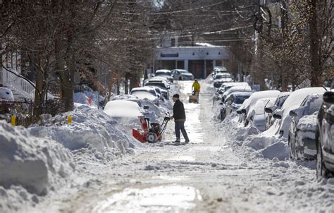 Photos Mass Residents Dig Out After Blizzard Conditions Heavy