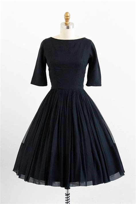 Audrey Hepburn Little Black Dress 1960s Black Silk Chiffon Audrey
