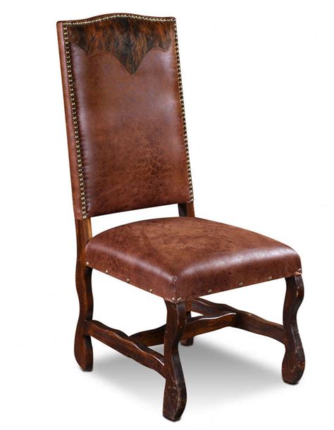 Rustic Leather Dining Chair Cowhide