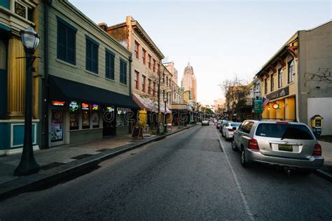 Dauphin Street In Downtown Mobile Alabama Editorial Stock Image