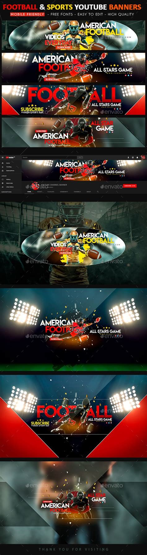 Football Andthese American Football And Sportsyoutube Banners Will Make It