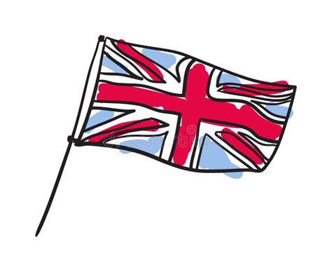 Great Britain Flag Hand Drawn Isolated Icon Stock Vector Illustration