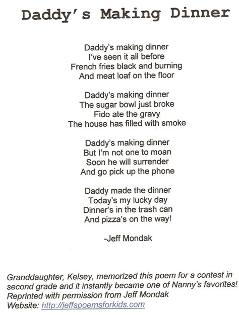 Daddy Poem Kids Poems Funny Poems Dad Poems
