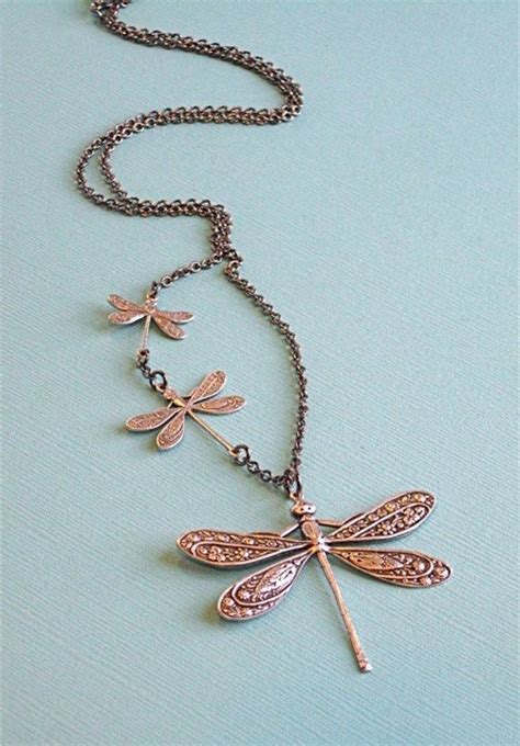 Silver Dragonfly Jewelry Silver Dragonfly Necklace T For Etsy