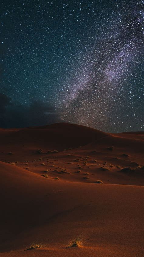 1080x1920 Desert Night Starry Sky Nature Wallpaper 이슬람 예술 예술