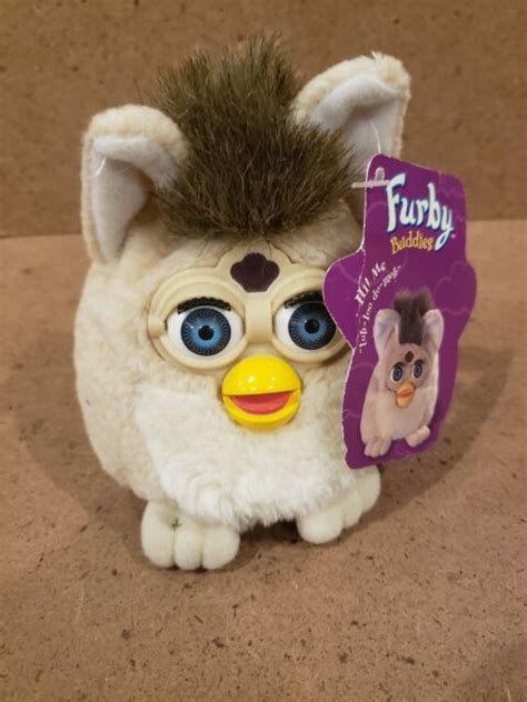 Furby Buddies Very Happy Plush Bean Bag Toy 1999 Tiger Electronics Tan