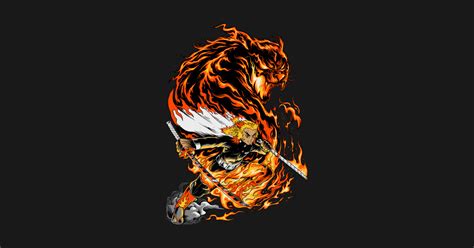 Flame Tiger Kimetsu No Yaiba Demon Slayer T Shirt Teepublic