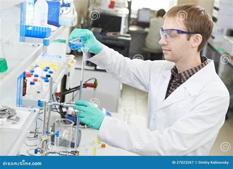 Man Chemist Scientist Researcher In Laboratory Stock Image Image Of