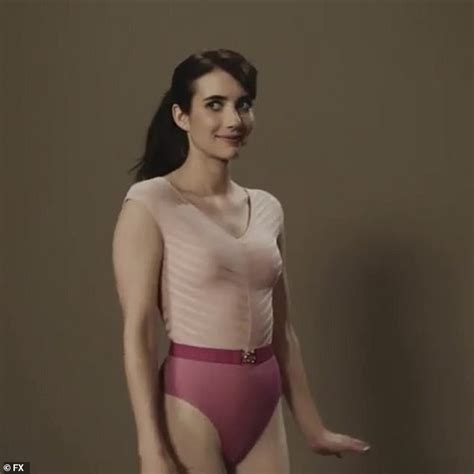 Emma Roberts Models An Eighties Exercise Look For American Horror Story 1984