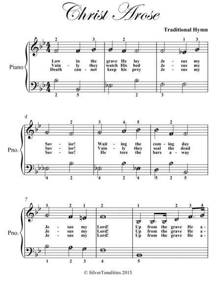 Christ Arose Easy Piano Sheet Music Free Music Sheet Musicsheets Org