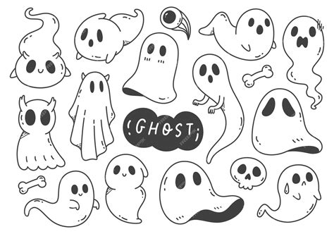Premium Vector Cartoon Ghost Doodle Vector Isolated On White Background