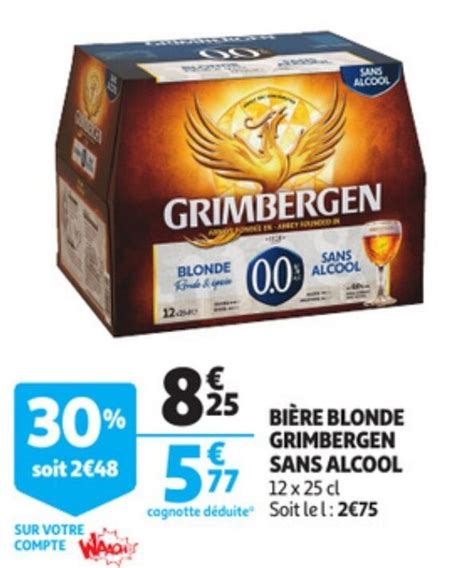 Promo Bière Blonde Grimbergen Sans Alcool Chez Auchan