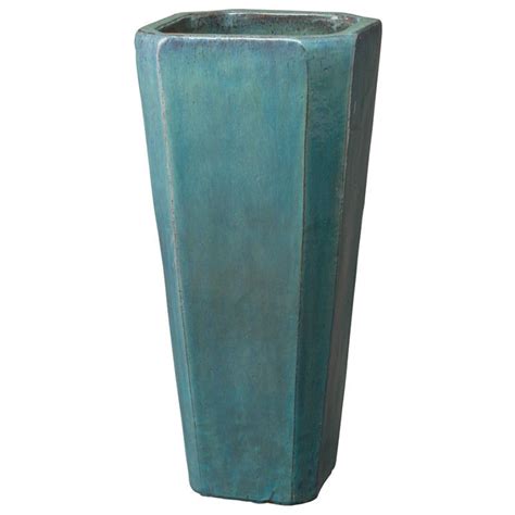 Tall Square Ceramic Planter - Teal Blue | Ceramic planters ... Ceramic planter 4 tall boy bedtime planter napco ceramic japan.