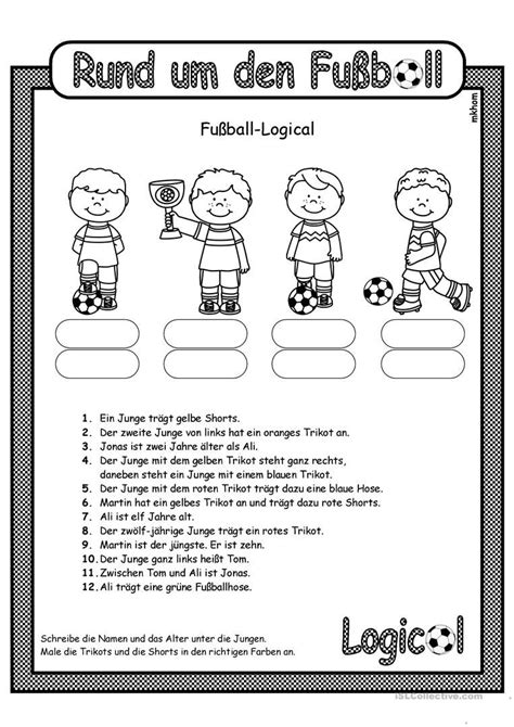 Hier finden sie unterrichtsmaterialien für das fach deutsch in der grundschule: Fußball _ Logical 1 (überarbeitet) Arbeitsblatt ...