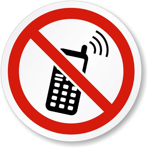 Keep Off Cell Phones Iso Prohibition Symbol Label Sku Lb 2192