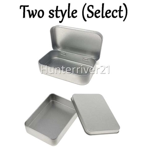 6pcs Portable Metal Rectangular Empty Hinged Tins Box Containers