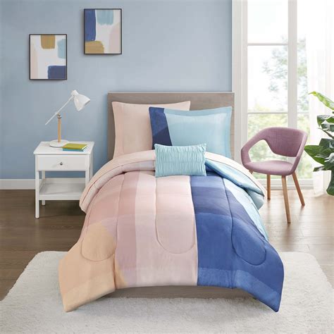 Mainstays Blush Aiden 6 Piece Bed In A Bag Comforter Set With Sheet Set