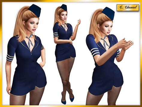 Second Life Marketplace Cchantal Stewardess Flight Attendant