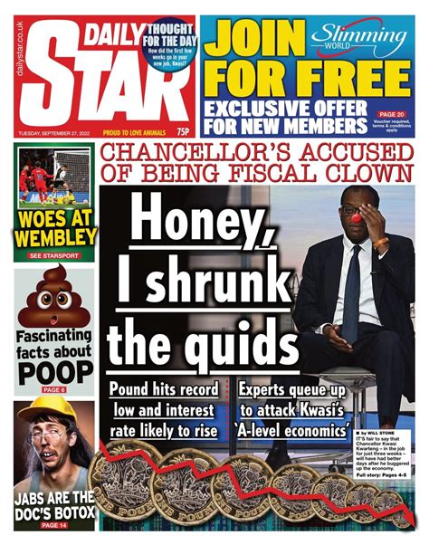 Daily Star Front Page 27th Of September 2022 Tomorrows Papers Today