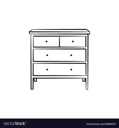 Chest Of Drawer Hand Drawn Outline Doodle Icon Chest Of Drawer With