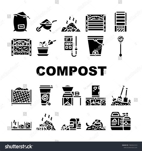 Compost Production Collection Icons Set Vector Stock Vector Royalty