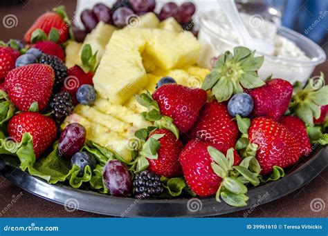 Assorted Fruit And Cheese Tray Stock Photo Image Of Food Decoration