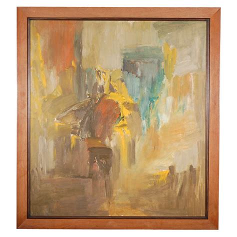 Large Abstract Mid Century Painting At 1stdibs