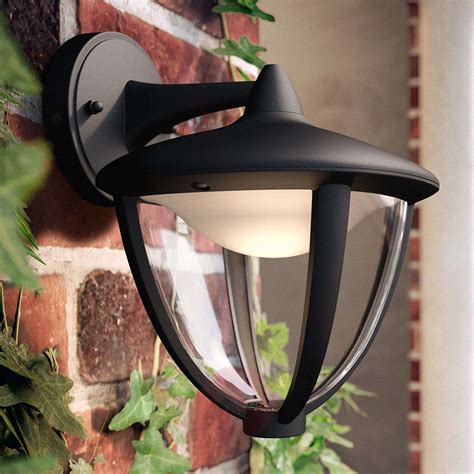 Philips Robin Led Outdoor Wall Light Black Down Uk