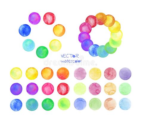 Vector Set Rainbow Watercolor Circles Stock Illustrations 239 Vector