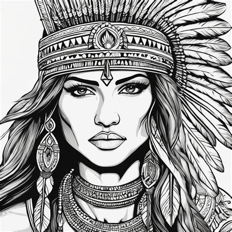 native american woman coloring page