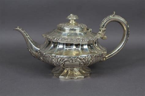Antique Georgian Hallmarked Sterling Silver Teapot By Rebecca Tea
