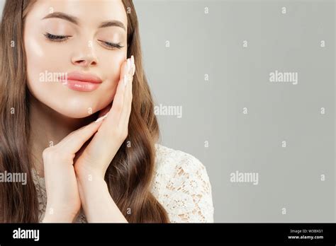 Healthy Woman With Perfect Clear Skin Portrait Stock Photo Alamy