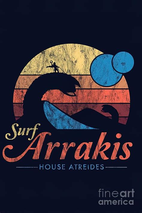 Visit Arrakis Vintage Distressed Surf Dune Sci Painting By Grant Leah