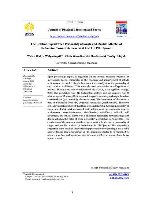 Journal of Physical Education and Sports