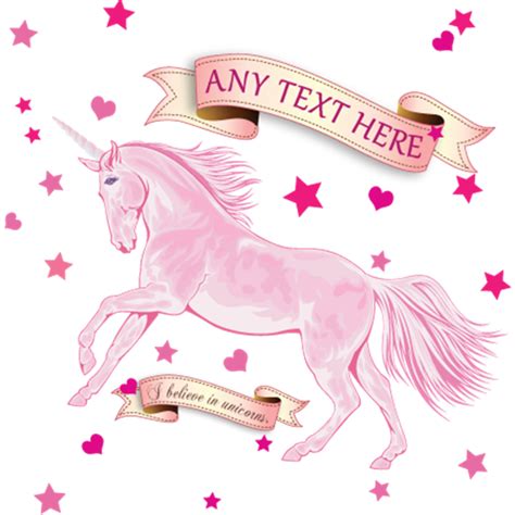 Jaf Graphics Pink Unicorn Wall Sticker