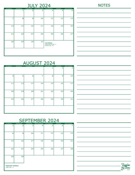 Printable Calendar 2024 July August September Erena Josephina