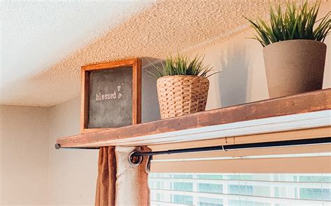 How To Make A Simple And Easy Diy Curtain Rod Shelf Combo