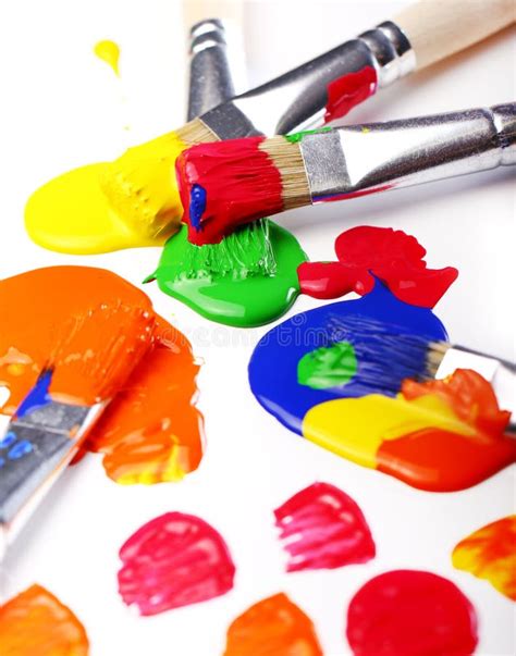Colorful Paint And Brushes Stock Image Image Of Paintings 24671123