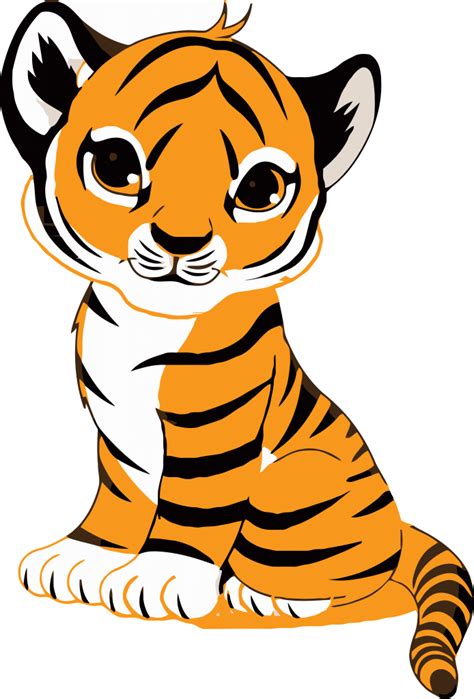 Tiger Face Clip Art Royalty Free Tiger Illustration Cute Cartoon