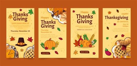 Premium Vector Thanksgiving Celebration Instagram Stories Collection