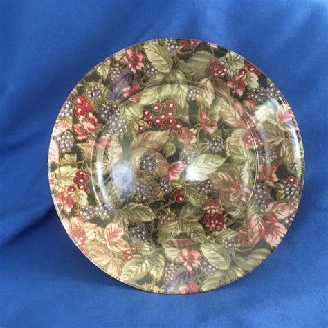 Fabric Backed Clear Glass Plate Decoupage Glass Plate Black Etsy