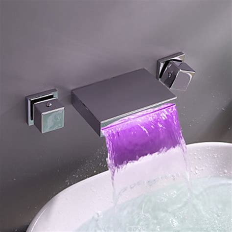 Shop allmodern for modern and contemporary wall mounted bathroom sink faucets to match your style and budget. Modern Widespread Wall Mount Waterfall Three Colors LED ...
