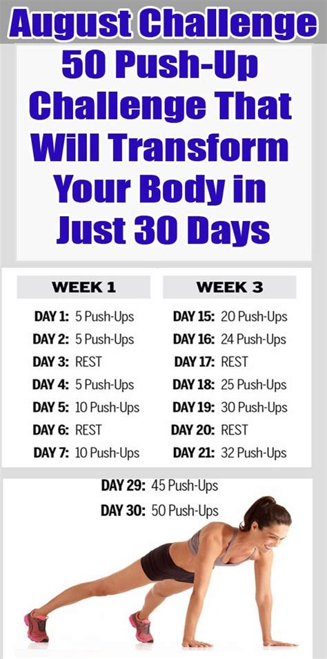50 Push Up Challenge That Will Transform Your Body In Just 30 Days
